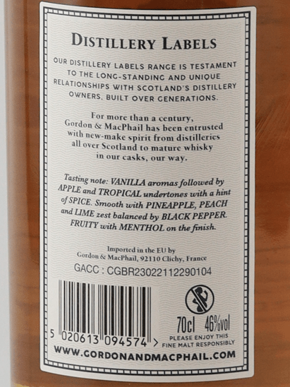 Gordon & MacPhail Distillery Label Glenburgie 25 Year Old - Bottle Of Japan