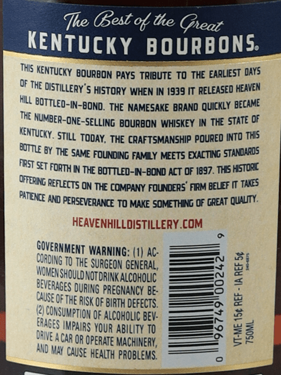 Heaven Hill Bottled in Bond 7 Year Old - Bottle Of Japan