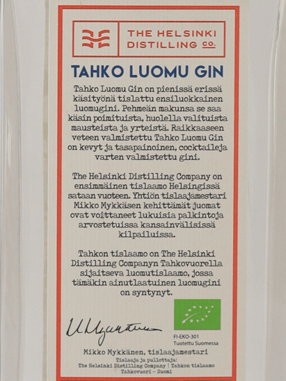 Helsinki Tafko Ruom Gin - Bottle Of Japan