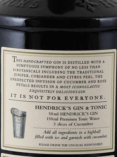 Hendrick's Gin 1L - Bottle Of Japan