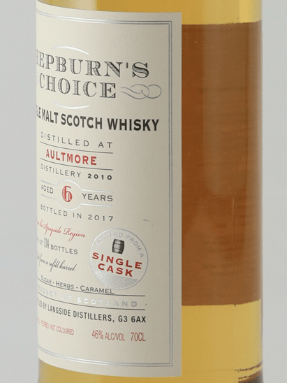 Hepburn's Choice Aultmore 6 Year Old 2010 - Bottle Of Japan
