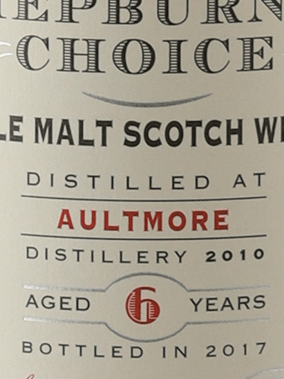 Hepburn's Choice Aultmore 6 Year Old 2010 - Bottle Of Japan