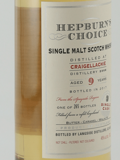 Hepburn's Choice Craigellachie 9 Year Old 2008 - Bottle Of Japan