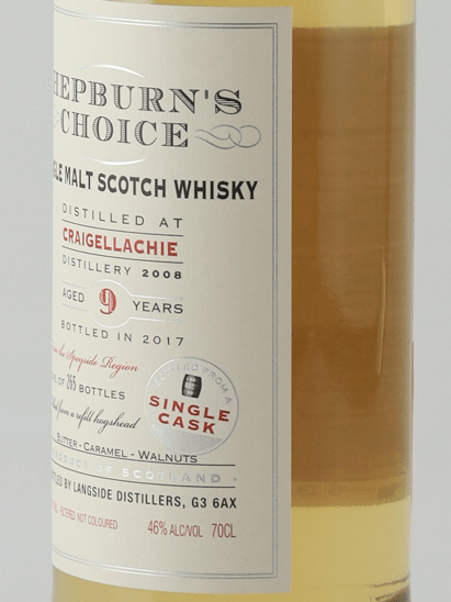 Hepburn's Choice Craigellachie 9 Year Old 2008 - Bottle Of Japan