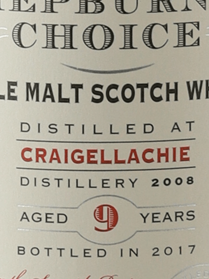 Hepburn's Choice Craigellachie 9 Year Old 2008 - Bottle Of Japan
