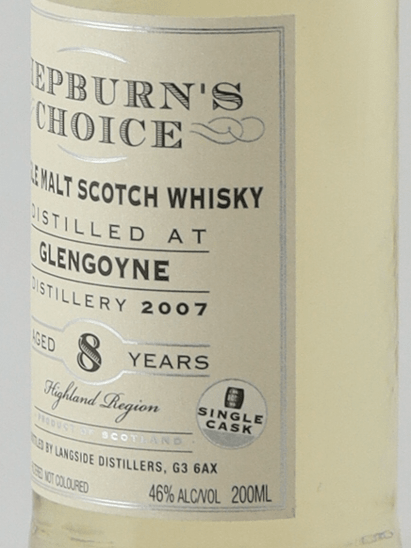 Hepburn's Choice Glengoyne 8 Year Old 2007 200ml - Bottle Of Japan