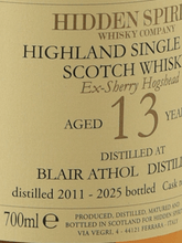 Load image into Gallery viewer, Hidden Spirits Blair Athol 13 Year Old 2011 - Bottle Of Japan