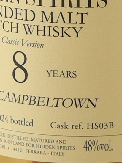 Hidden Spirits Campbeltown Blended 8 Year Old 2016 - Bottle Of Japan