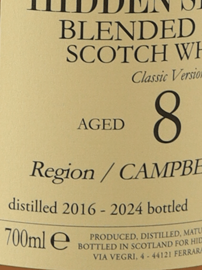 Hidden Spirits Campbeltown Blended 8 Year Old 2016 - Bottle Of Japan