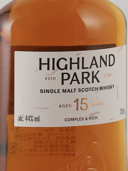 Highland Park 15 Year Old New Label - Bottle Of Japan