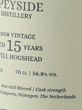 Load image into Gallery viewer, Hogshead Indie Secret Speyside 15 Year Old 2008 - Bottle Of Japan