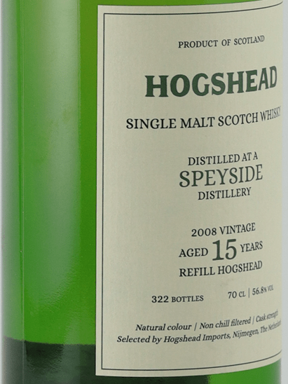 Hogshead Indie Secret Speyside 15 Year Old 2008 - Bottle Of Japan