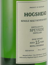 Load image into Gallery viewer, Hogshead Indie Secret Speyside 15 Year Old 2008 - Bottle Of Japan