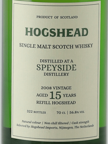 Hogshead Indie Secret Speyside 15 Year Old 2008 - Bottle Of Japan