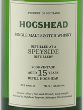 Load image into Gallery viewer, Hogshead Indie Secret Speyside 15 Year Old 2008 - Bottle Of Japan