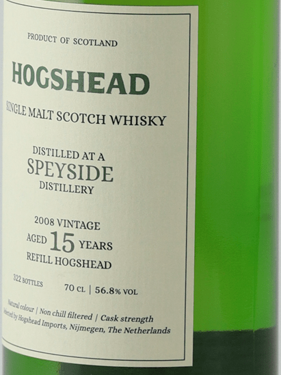 Hogshead Indie Secret Speyside 15 Year Old 2008 - Bottle Of Japan