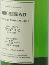 Load image into Gallery viewer, Hogshead Indie Secret Speyside 15 Year Old 2008 - Bottle Of Japan