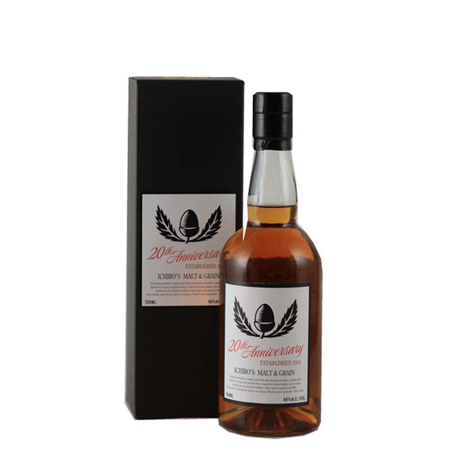 Ichiro's Malt Malt and Grain 20th Anniversary Edition World Blended Whisky 48% 700ml - bottle and gift box