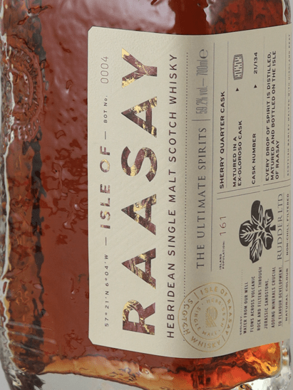 Isle of Raasay 4 Year Old 2021 for THE ULTIMATE SPIRITS - Bottle Of Japan