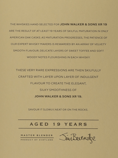 Johnnie Walker XR 19 Year Old - Bottle Of Japan