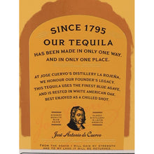 Load image into Gallery viewer, Jose Cuervo Especial Reposado tequila, rear label describing the tequila