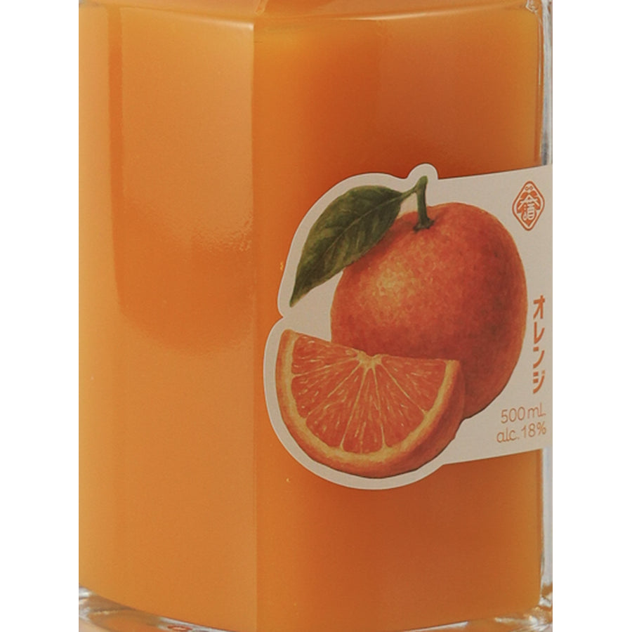 Kanegasaki Orange Nectar 500ml Japanese orange liqueur - left label angle