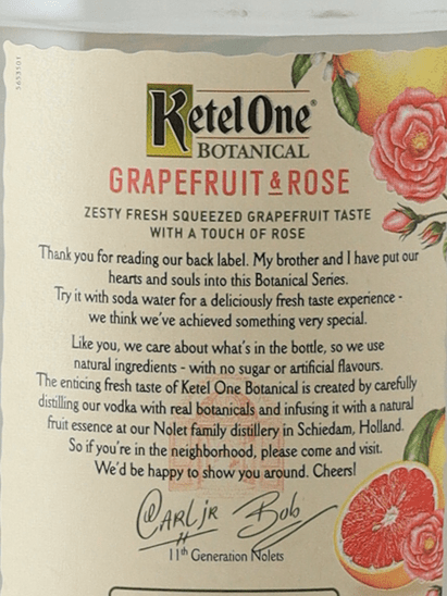 Ketel One Vodka Grapefruit & Rose 1L - Bottle Of Japan
