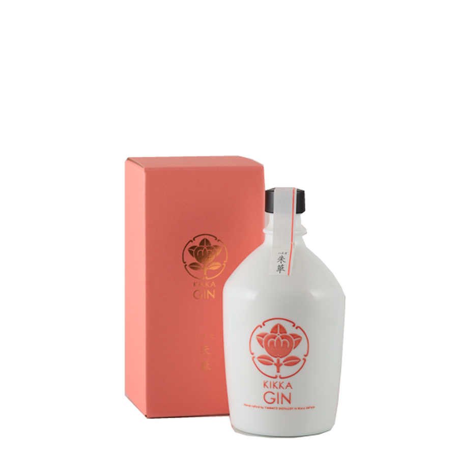 Kikka Gin Red Hanezu 700ml bottle with red presentation box