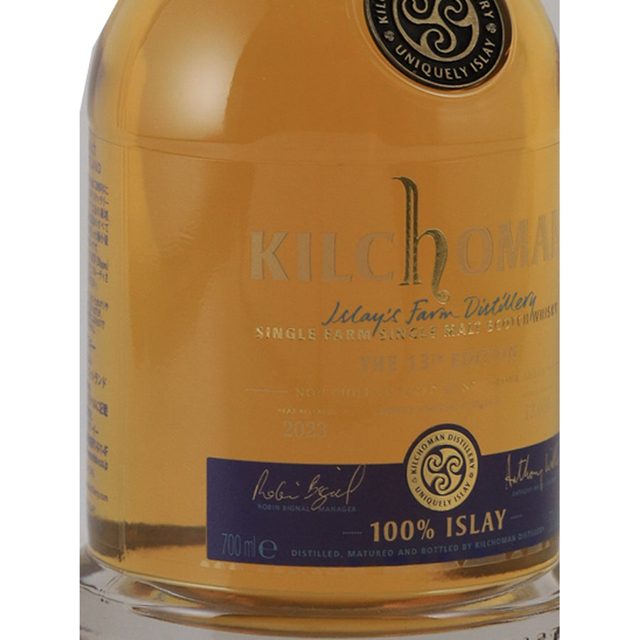 Kilchoman 100% Islay 13th Edition Single Malt Scotch Whisky 700ml - left label detail
