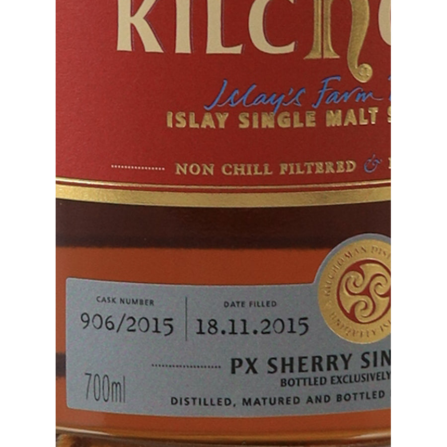 Kilchoman 7 Year Old 2015 PX Sherry Single Cask Islay Whisky 59.7% 700ml - cask and distillation detail