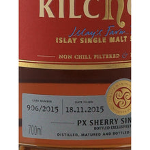 Load image into Gallery viewer, Kilchoman 7 Year Old 2015 PX Sherry Single Cask Islay Whisky 59.7% 700ml - cask and distillation detail