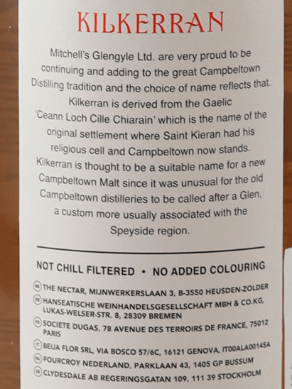 Kilkerran 8 Year Old Bourbon Cask - Bottle Of Japan