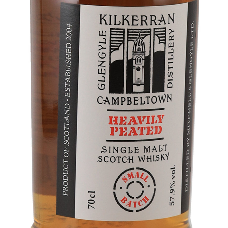 Kilkerran Heavily Peated Batch 11, 57.9%, 700ml - label left angle