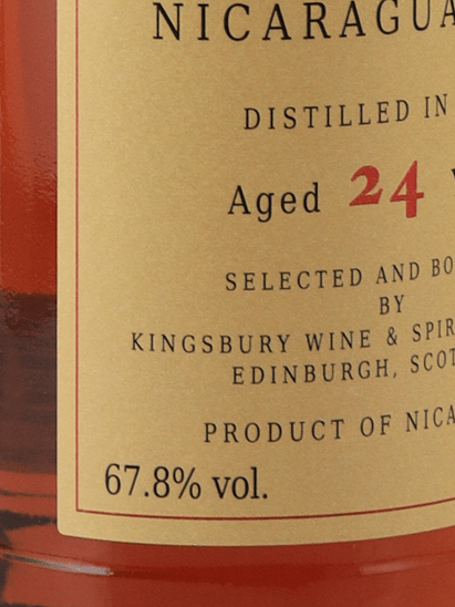 Kingsbury Authentic Nicaragua 24 Year Old 2000 - Bottle Of Japan