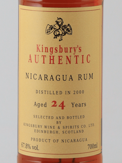 Kingsbury Authentic Nicaragua 24 Year Old 2000 - Bottle Of Japan