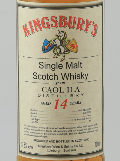 Kingsbury Caol Ila 14 Year Old 2011 - Bottle Of Japan