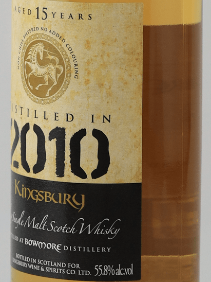 Kingsbury Gold Bowmore 15 Year Old 2010 - Bottle Of Japan