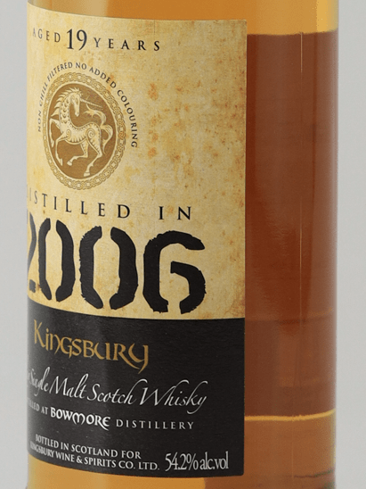 Kingsbury Gold Bowmore 19 Year Old 2006 - Bottle Of Japan