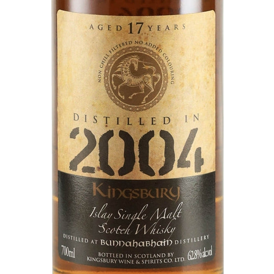 Kingsbury Gold Bunnahabhain 17 Year Old 2004 62.8% 700ml - 17 year old distilled 2004 front label