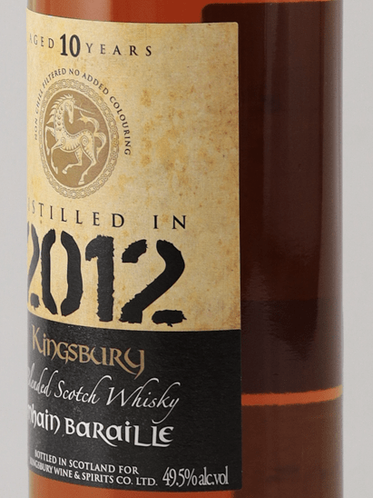 Kingsbury Gold Main Baraille 10 Year Old 2012 - Bottle Of Japan