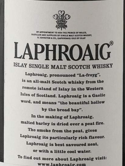 Laphroaig 10 Year Old 750ml Old Label - Bottle Of Japan