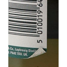 Load image into Gallery viewer, Laphroaig 10 Year Old 40% 750ml Old Label - barcode label peeling