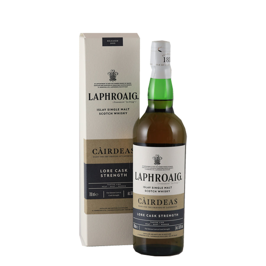 Laphroaig Cairdeas 2025 Lore Cask Strength 59.6% 700ml Islay Scotch whisky - bottle and box