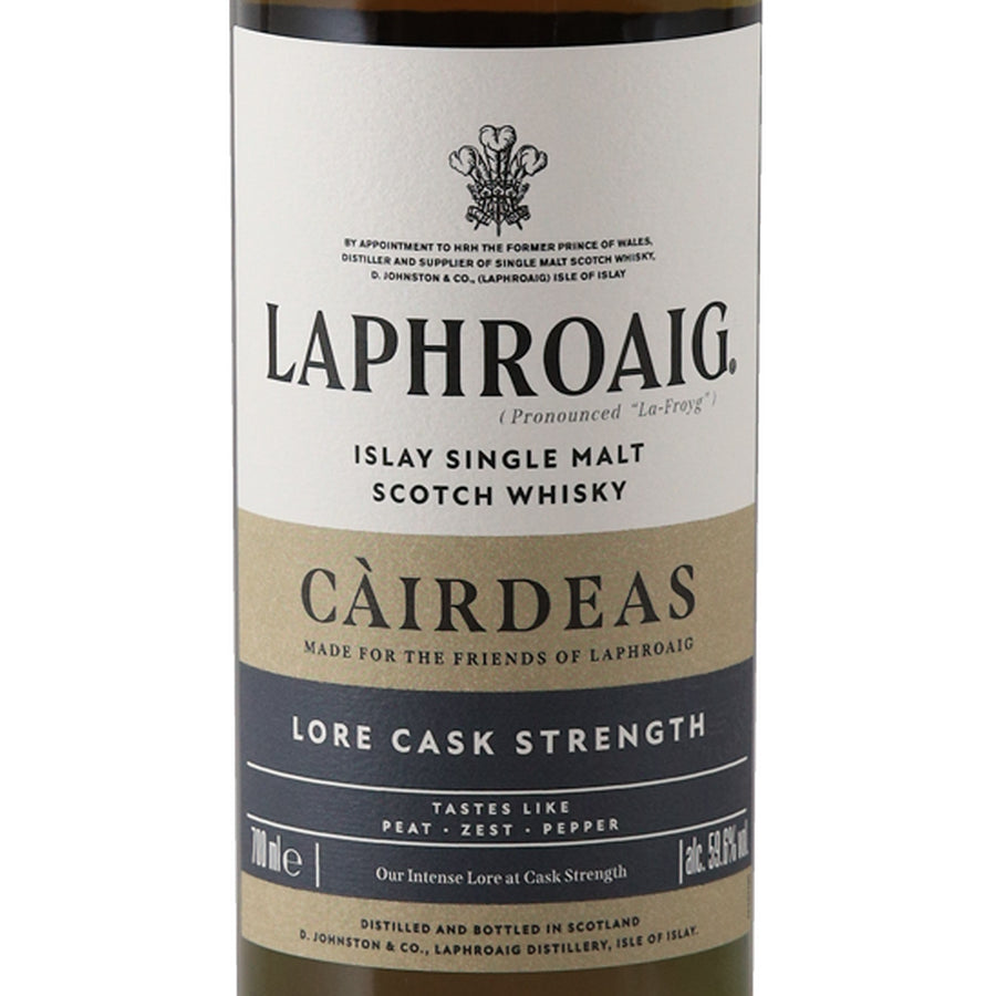 Laphroaig Cairdeas 2025 Lore Cask Strength 59.6% 700ml Islay Scotch whisky - front label