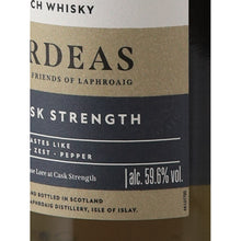 Load image into Gallery viewer, Laphroaig Cairdeas 2025 Lore Cask Strength 59.6% 700ml Islay Scotch whisky - label strength detail