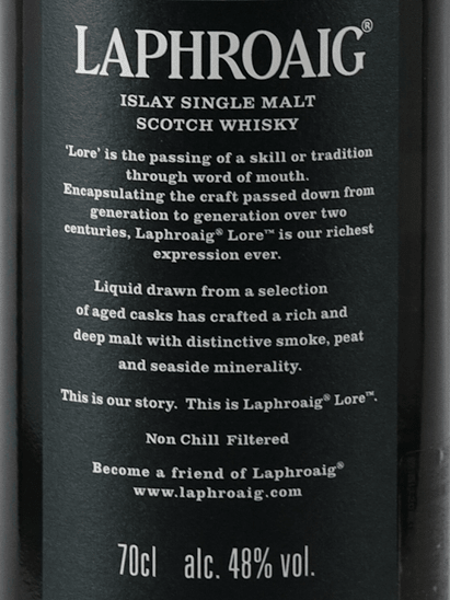 Laphroaig Lore Old Label - Bottle Of Japan