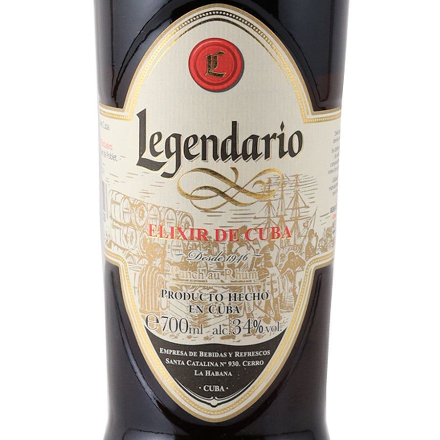 Legendario Elixir de Cuba 7 Year Old front label showing Legendario Elixir de Cuba