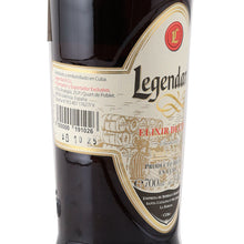 Load image into Gallery viewer, Legendario Elixir de Cuba 7 Year Old left label view with barcode and importer information