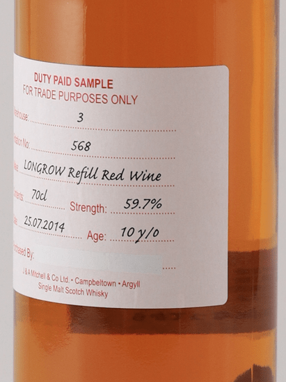 Longrow 10 Year Old 2014 Red Wine Cask DUTY PAID SAMPLE - Bottle Of Japan