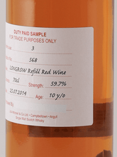 Load image into Gallery viewer, Longrow 10 Year Old 2014 Red Wine Cask DUTY PAID SAMPLE - Bottle Of Japan